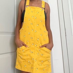 Yellow Overall Dress